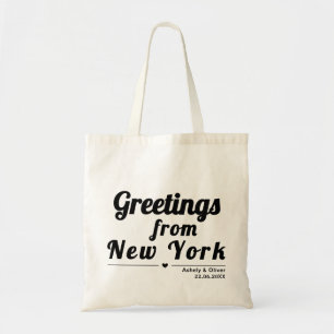 Greetings From New York - custom Wedding favour Tote Bag