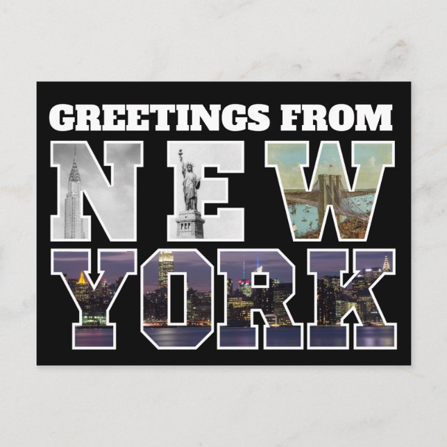 Greetings From New York Template Travel Postcard (Front)