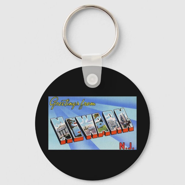 Greetings from Newark New Jersey Keychain (Front)