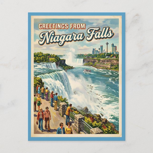 Greetings from Niagara Falls Vintage Inspired  Postcard (Front)