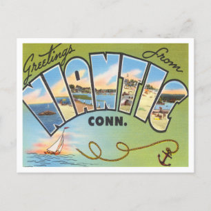 Greetings from Niantic, Conneticut Vintage Travel Postcard