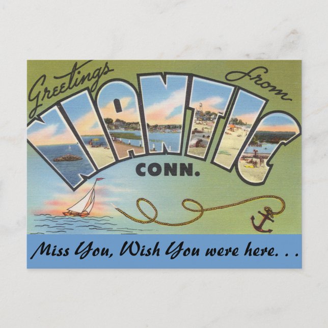 Greetings from Niantic Postcard (Front)