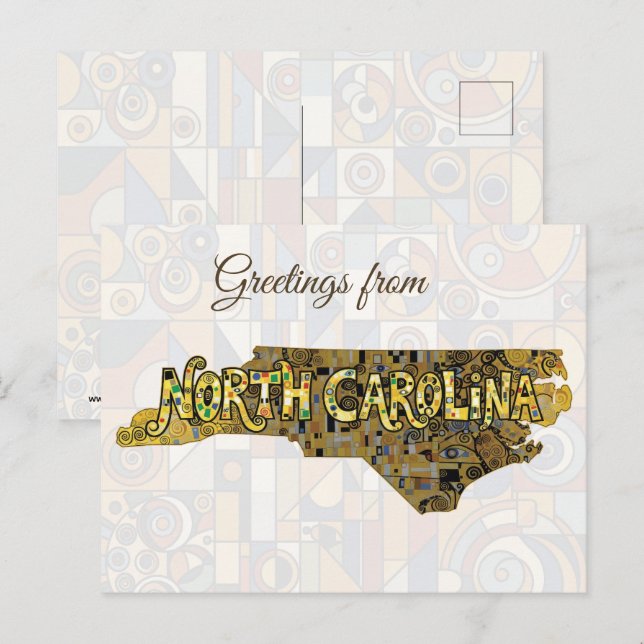 Greetings from North Carolina Postcard (Front/Back)