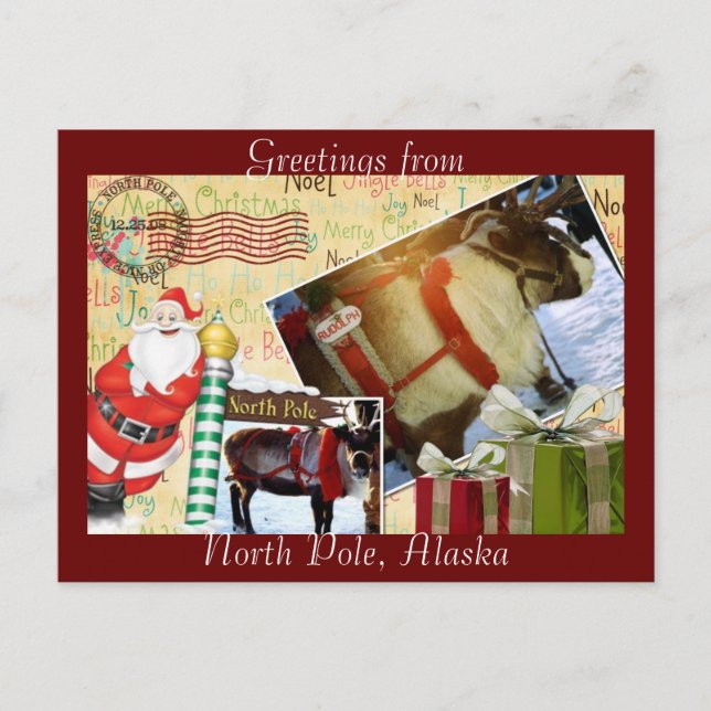Greetings From North Pole, Alaska Postcard (Front)