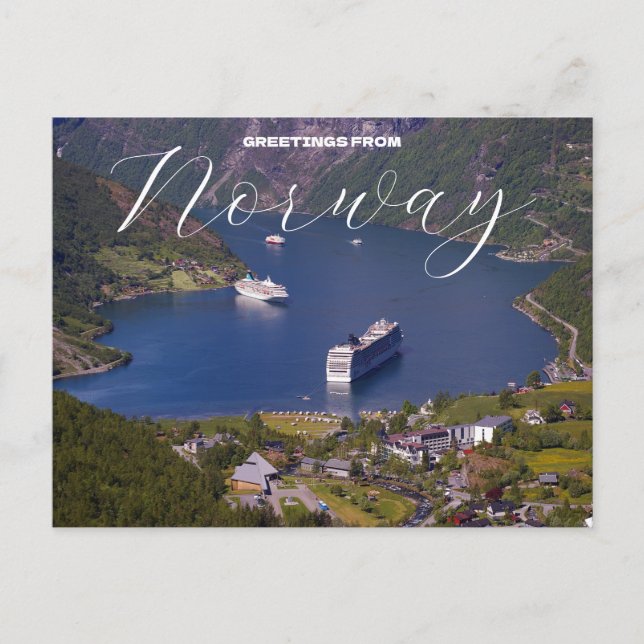 Greetings from Norway Cruise Travel Postcard (Front)