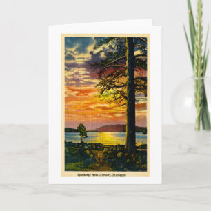 Greetings from Norway, Michigan - Vintage Card