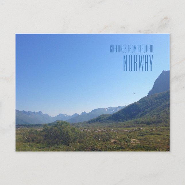 Greetings from Norway mountains photo card (Front)