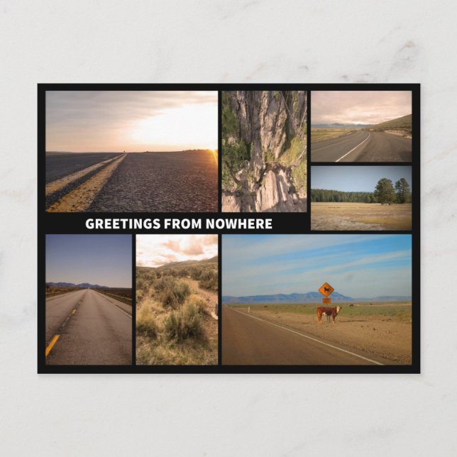 Greetings From Nowhere Postcard (Front)