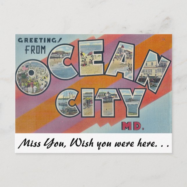 Greetings from Ocean City, Maryland Postcard (Front)
