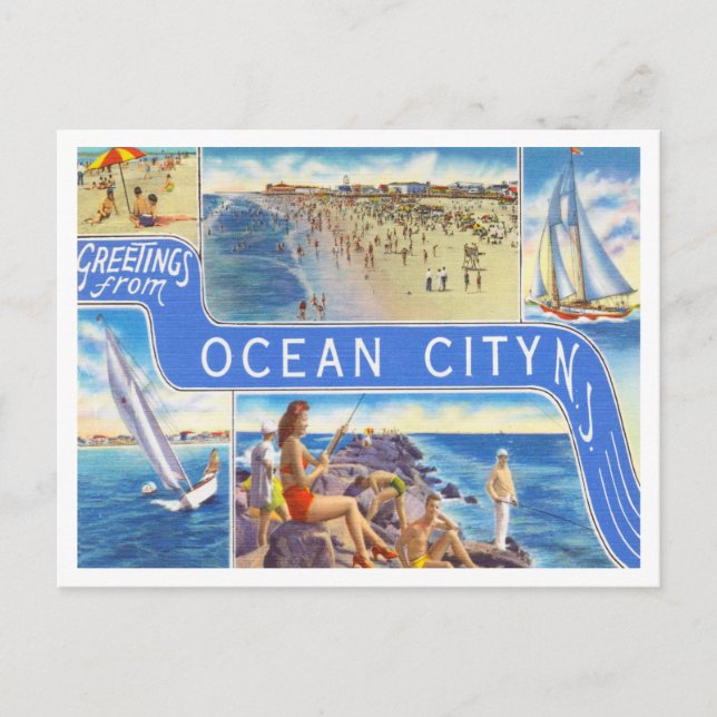 Greetings from Ocean City, New Jersey Travel Postcard (Front)