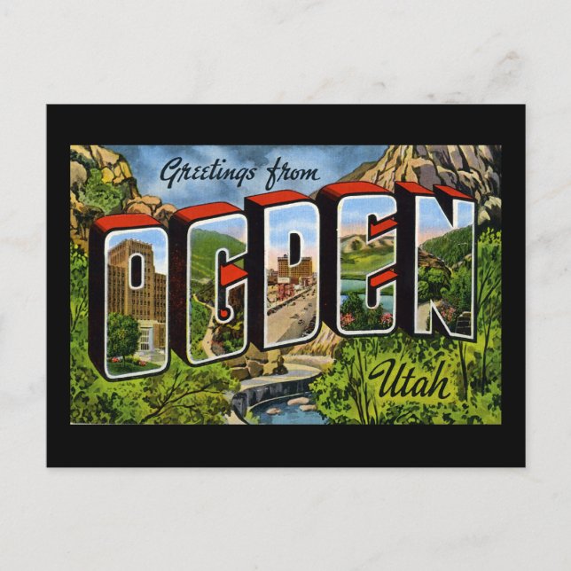 Greetings from Ogden Utah Postcard (Front)