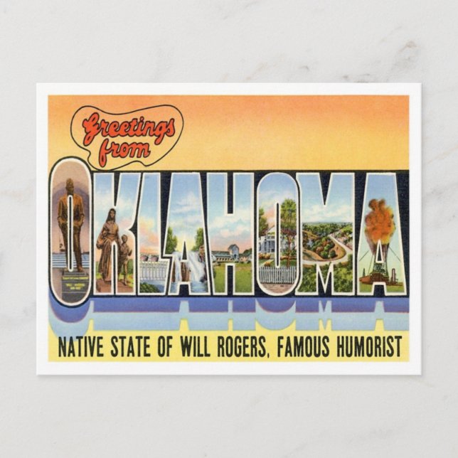 Greetings From Oklahoma Postcard (Front)