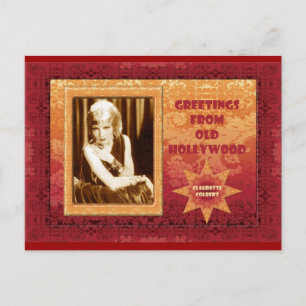 Greetings from Old Hollywood: Claudette Colbert Postcard