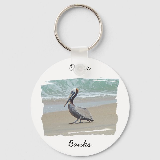 Greetings From Outer Banks OBX NC Keychain (Front)