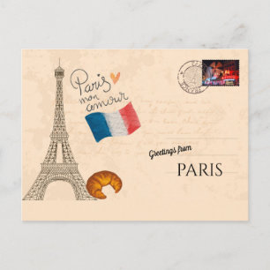 Greetings from Paris Postcard