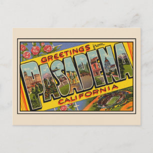 Greetings from Pasadena, California Vintage Postcard
