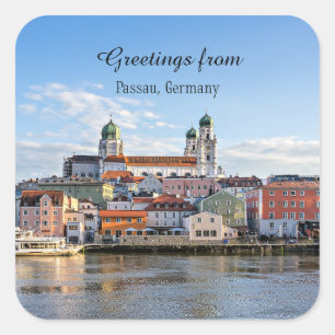 Greetings from Passau, Germany Square Sticker