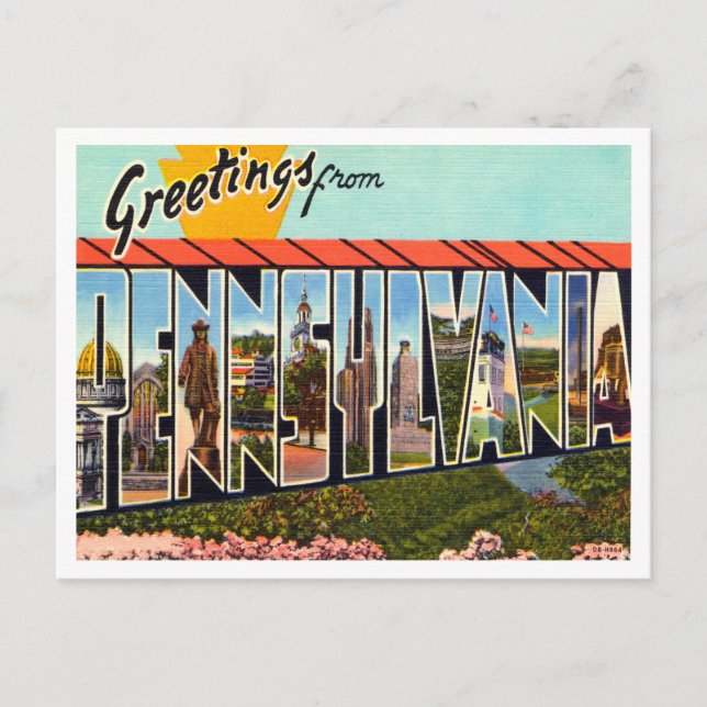 Greetings from Pennsylvania Vintage Travel Postcard (Front)