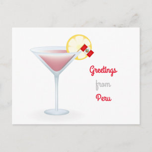 Greetings From Peru Cocktail Holiday Postcard