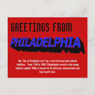 Greetings from Philadelphia Postcard