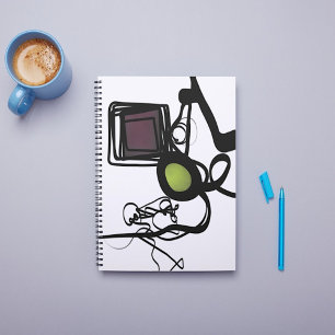 Greetings from Philydion: Abstract Black and White Notebook