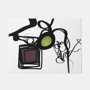Greetings from Philydion: Abstract Black & White Doormat