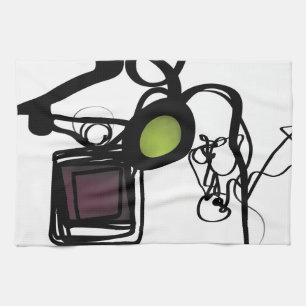 Greetings from Philydion: Abstract Black & White Kitchen Towel
