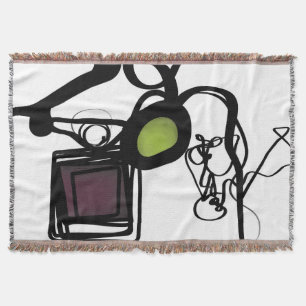Greetings from Philydion: Abstract Black & White Throw Blanket