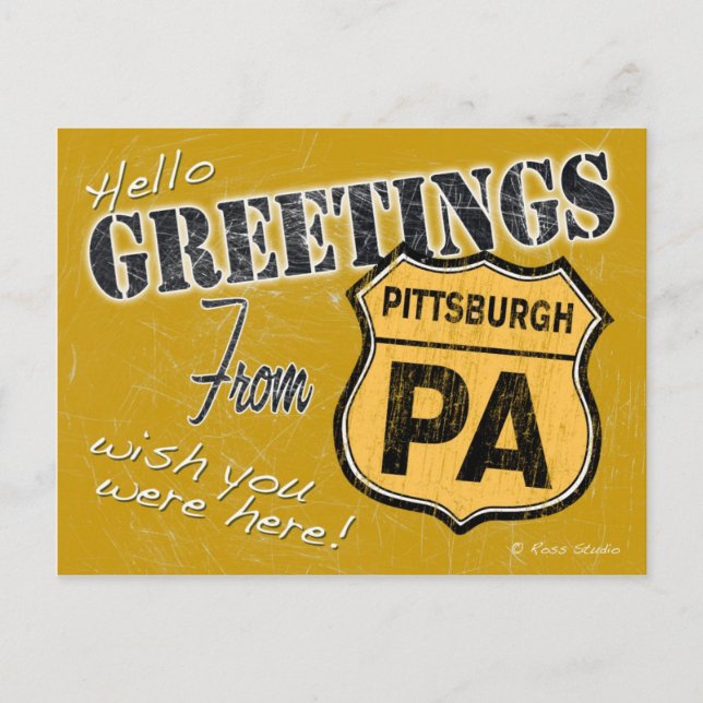 Greetings from Pittsburgh Pennsylvania Postcard (Front)