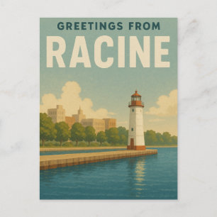 Greetings From Racine Wisconsin Postcard