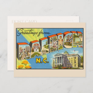 Greetings from Raleigh North Carolina Large Letter Postcard