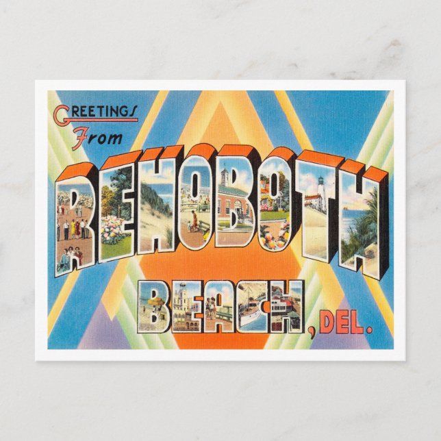 Greetings from Rehoboth Beach, Delaware Travel Postcard (Front)
