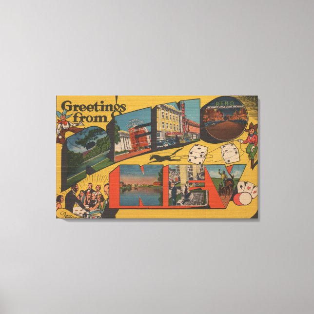 Greetings from Reno, NevadaReno, NV Canvas Print (Front)