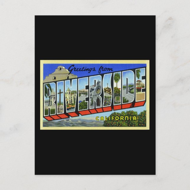 Greetings from Riverside California Postcard (Front)