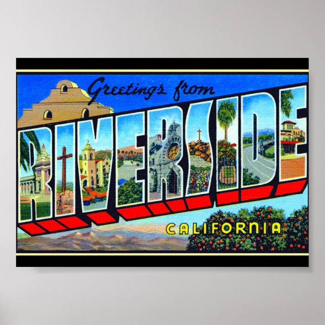 Greetings from Riverside California Poster (Front)