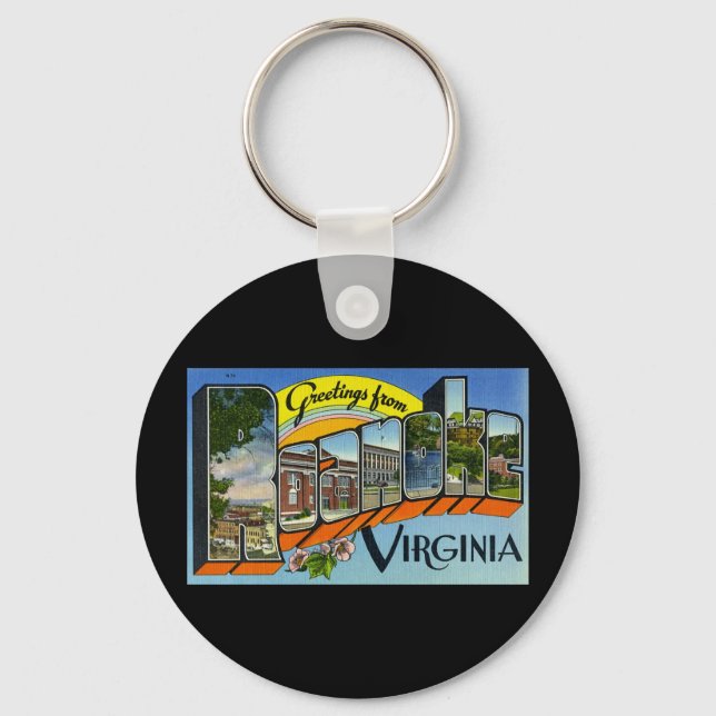 Greetings from Roanoke Virginia Keychain (Front)