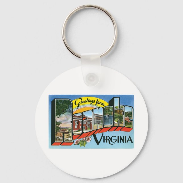 Greetings from Roanoke, Virginia Keychain (Front)