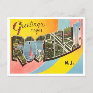 Greetings from Roselle, New Jersey Vintage Travel Postcard