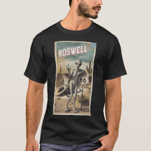 Greetings From Roswell Postcard - Vintage Alien To T-Shirt