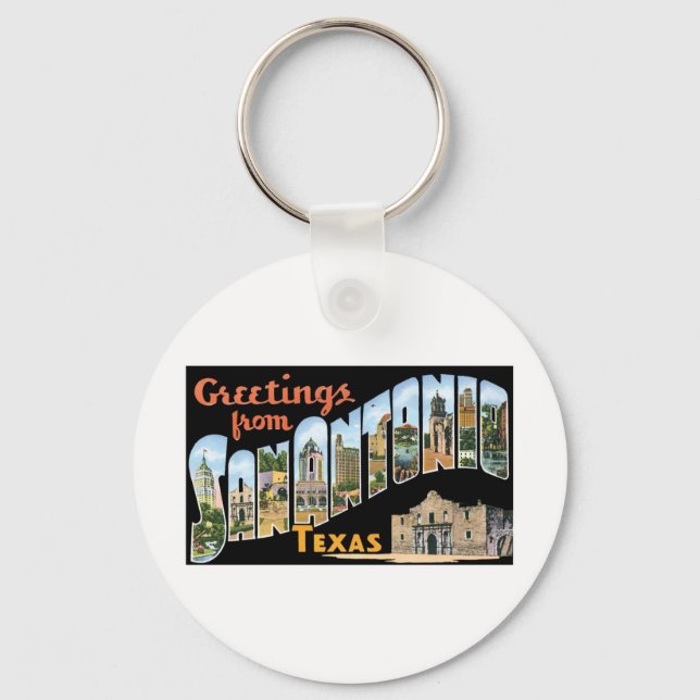 Greetings From San Antonio Texas Keychain (Front)