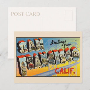 Greetings from San Francisco Large Letter Vintage Postcard