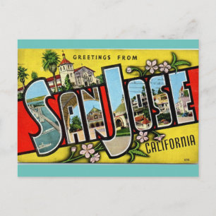 Greetings from San Jose California Travel Postcard