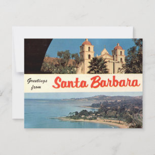 Greetings from Santa Barbara Vintage  Postcard