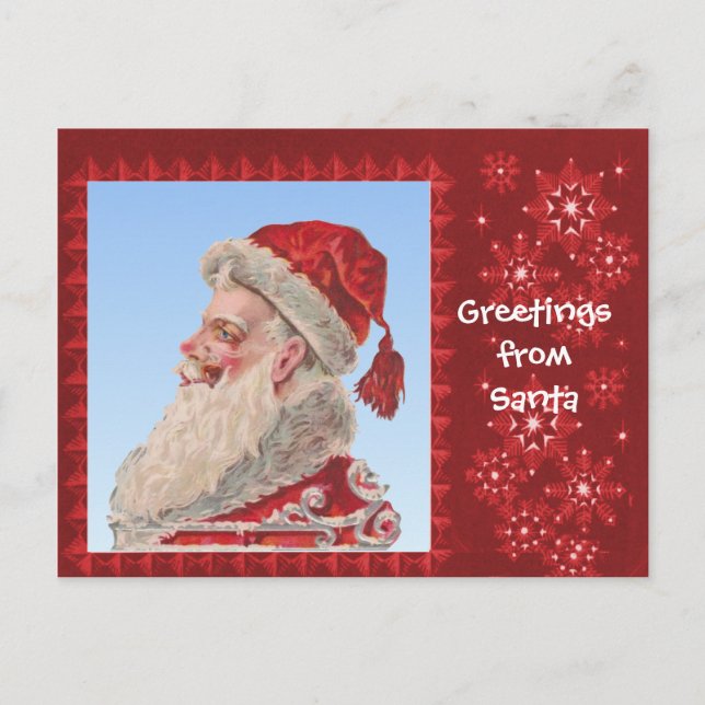 Greetings from Santa Holiday Postcard (Front)