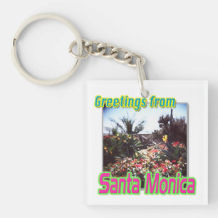 "Greetings from Santa Monica Garden" Keychain