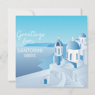 Greetings from Santorini Greece Holiday Card