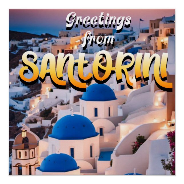 Greetings from Santorini Poster (Front)