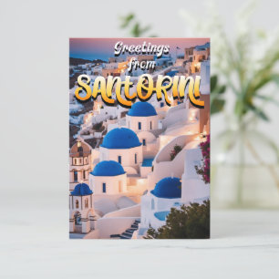 Greetings from Santorini Thank You Card