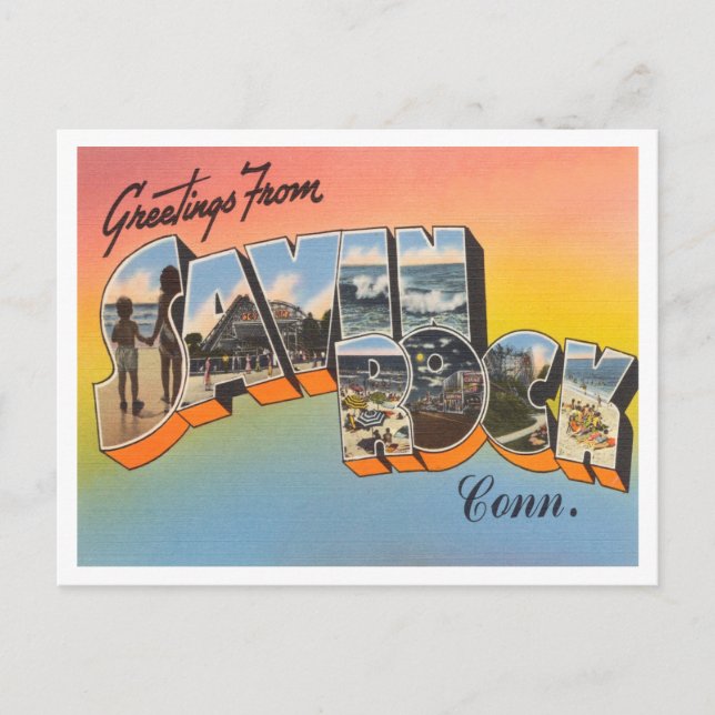 Greetings from Savin Rock, Connecticut Travel Postcard (Front)