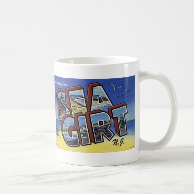 Greetings from Sea Girt NJ Vintage Postcard Mug (Right)